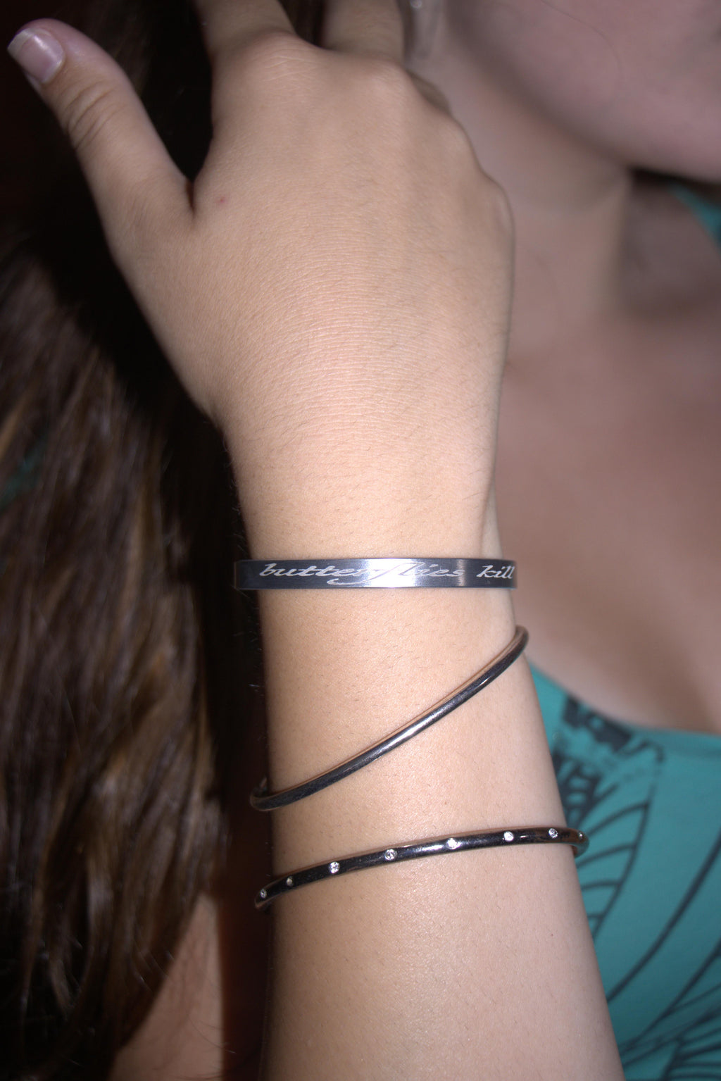 “butterflies kill” bracelet